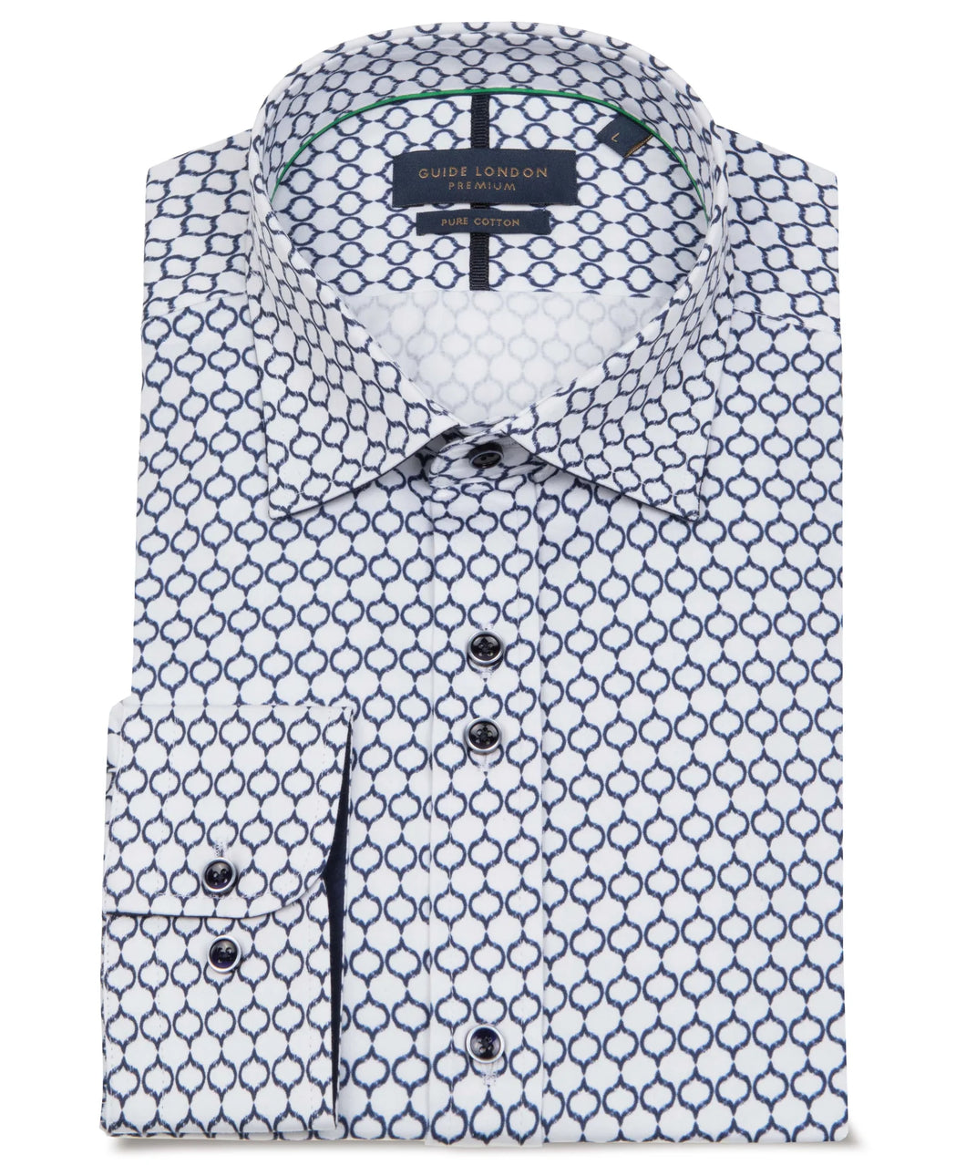 Guide London Navy Geometric Pattern Shirt