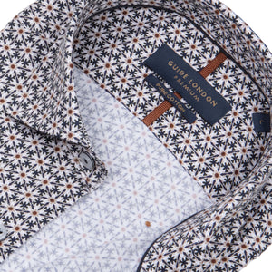 Guide London Repeat Floral Print Shirt Tan