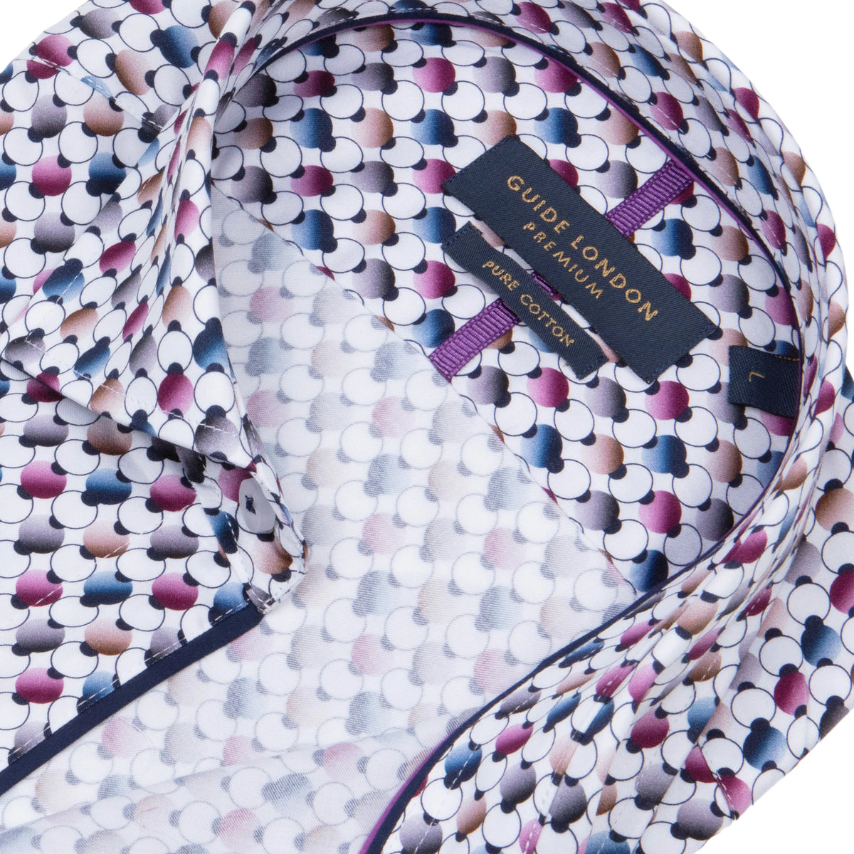 Guide London Geometric Pattern Shirt White Mix – TS2 MENSWEAR