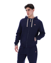 Load image into Gallery viewer, Fila Tenconi Zip Thru Hoody Sweatshirt Navy