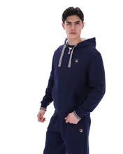 Load image into Gallery viewer, Fila Tenconi Zip Thru Hoody Sweatshirt Navy