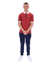 Load image into Gallery viewer, Fila BB1 Vintage Stripe Polo Top Garnet