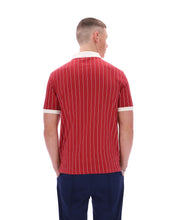 Load image into Gallery viewer, Fila BB1 Vintage Stripe Polo Top Garnet