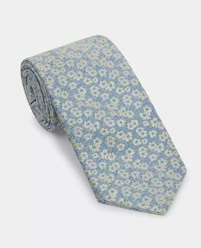 Remus Uomo Floral Pattern Tie Set Sky Blue