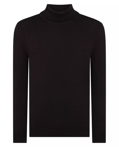 Remus Uomo Roll Neck Jumper Black