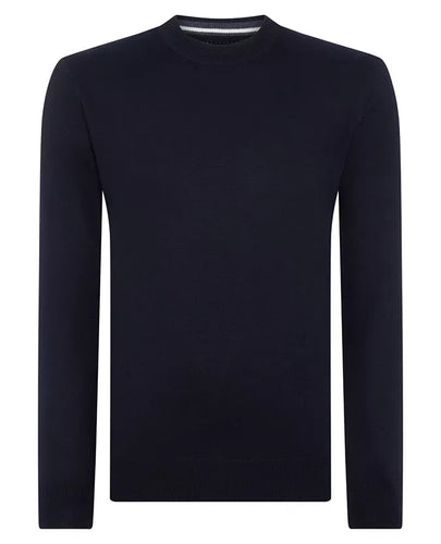 Remus Uomo Crew Neck Merino Knit Jumper Navy