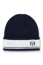 Load image into Gallery viewer, Sergio Tacchini Sellarz Jacquard Striped Turn Up Beanie Navy