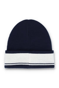 Sergio Tacchini Sellarz Jacquard Striped Turn Up Beanie Navy