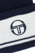 Load image into Gallery viewer, Sergio Tacchini Sellarz Jacquard Striped Turn Up Beanie Navy
