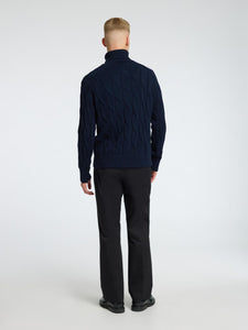 Selected Homme Callo Roll Neck Jumper Navy