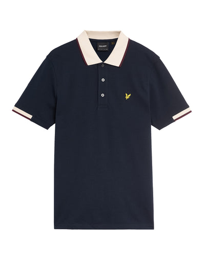 Lyle and Scott Half Tipped Polo Top Dark Navy