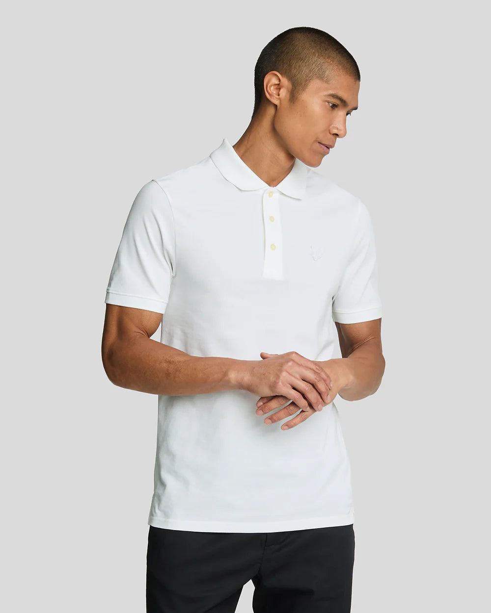 Lyle and Scott Tonal Eagle Polo White