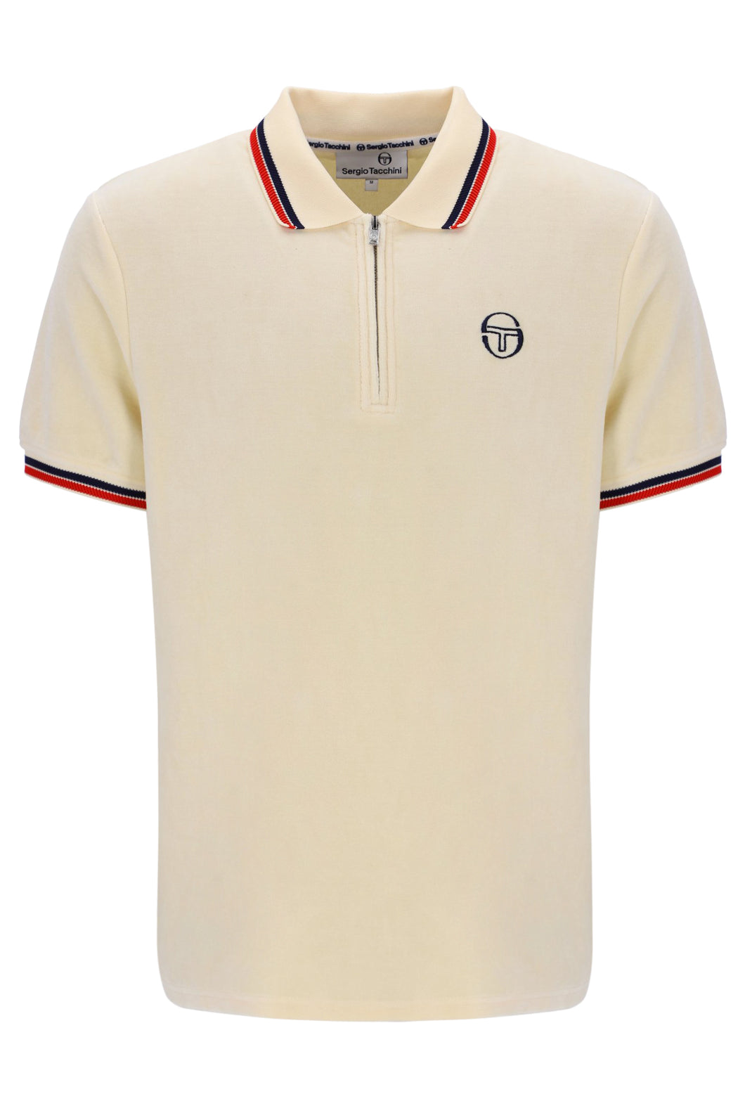 Sergio Tacchini Primo Velour Polo Shirt Ivory