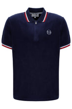 Load image into Gallery viewer, Sergio Tacchini Primo Velour Polo Shirt Navy