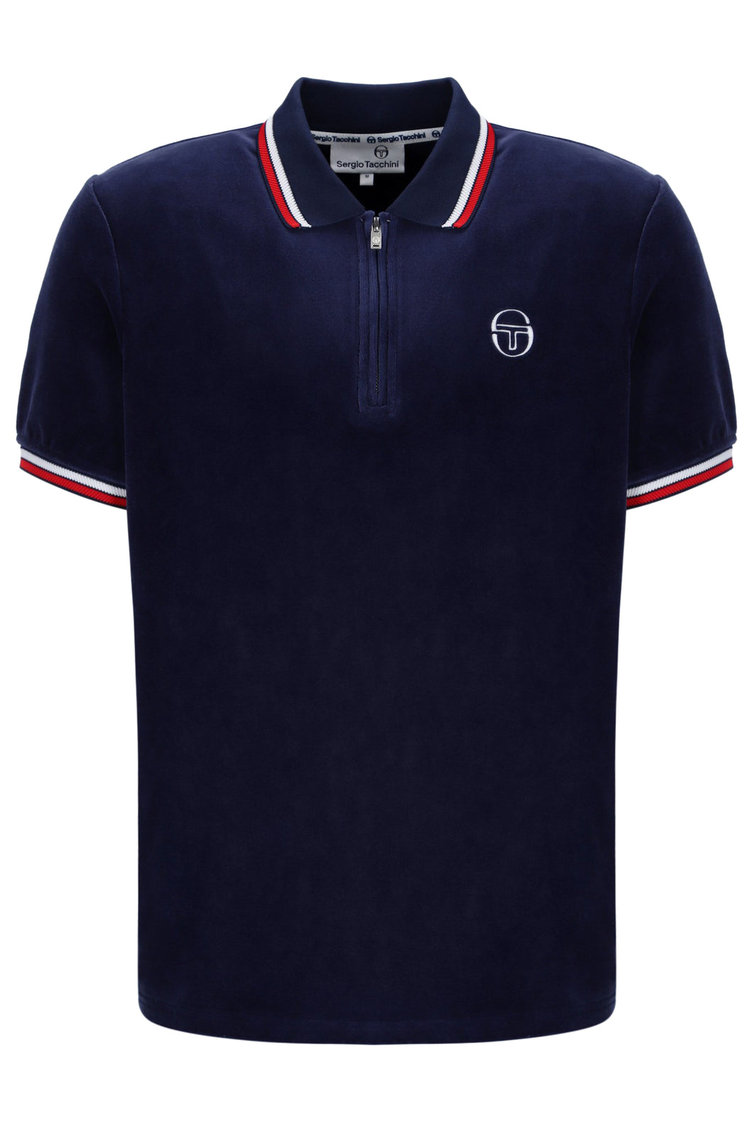 Sergio Tacchini Primo Velour Polo Shirt Navy