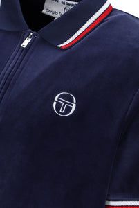 Sergio Tacchini Primo Velour Polo Shirt Navy