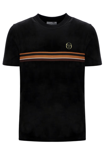 Sergio Tacchini Ayme Velour T-Shirt Black