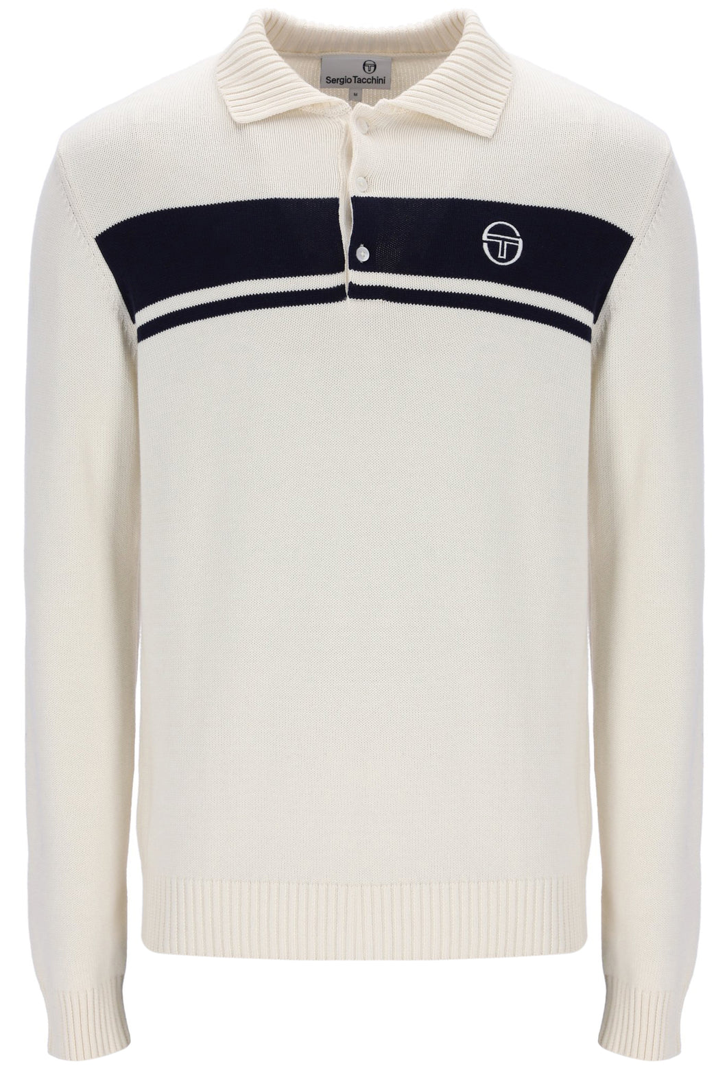 Sergio Tacchini Damarindo Long Sleeve Knit Polo Gardenia