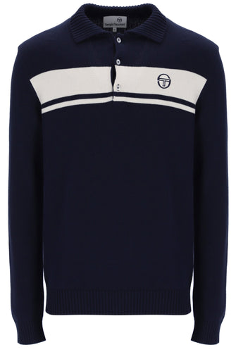 Sergio Tacchini Damarindo Long Sleeve Knit Polo Navy
