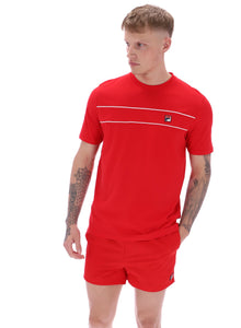 Fila Williams Contrast Pipping T-Shirt Red