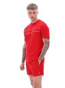 Fila Williams Contrast Pipping T-Shirt Red