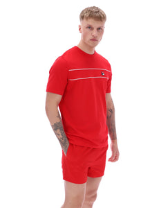 Fila Williams Contrast Pipping T-Shirt Red