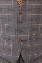 Load image into Gallery viewer, Antique Rogue Grey With Tan Check Waistcoat