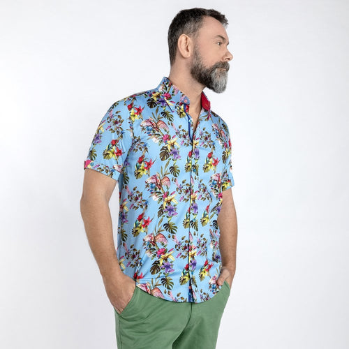 Claudio Lugli Tropical Rainforest Shirt Blue