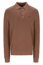Load image into Gallery viewer, Fila Elia Brick Knit Textured Polo Raw Umber