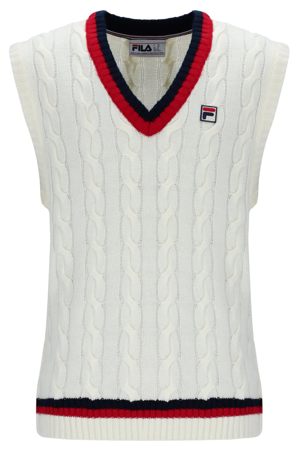Fila Rufus Archibe Cable Knit Vest Gardenia