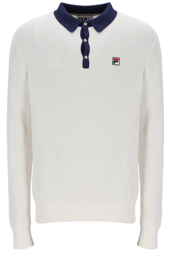Fila Nowell Waffle Long Sleeve Polo Gardenia