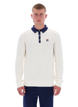 Load image into Gallery viewer, Fila Nowell Waffle Long Sleeve Polo Gardenia