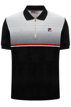 Load image into Gallery viewer, Fila Paco Velour Zip Polo Top Black