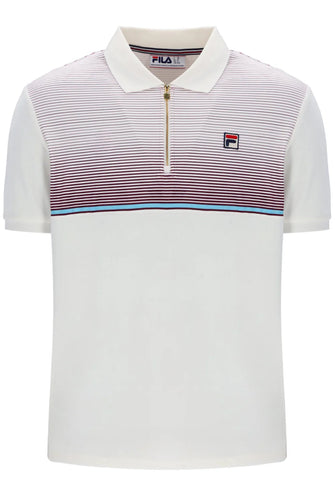 Fila Paco Velour Zip Polo Top Gardenia