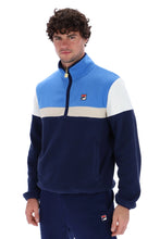 Load image into Gallery viewer, Fila Darwin 1/4 Zip Colour Block Fleece Navy