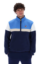 Load image into Gallery viewer, Fila Darwin 1/4 Zip Colour Block Fleece Navy