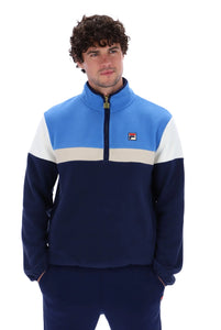 Fila Darwin 1/4 Zip Colour Block Fleece Navy