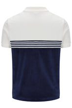 Load image into Gallery viewer, Fila Lennox Stripe Velour Polo Top Navy