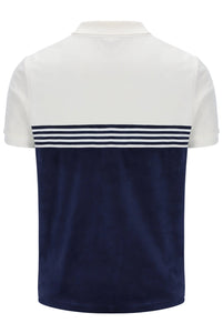 Fila Lennox Stripe Velour Polo Top Navy