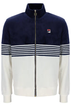 Load image into Gallery viewer, Fila Merrick Stripe Velour Jacket Navy