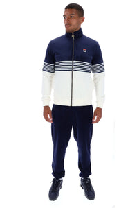 Fila Merrick Stripe Velour Jacket Navy