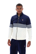 Load image into Gallery viewer, Fila Merrick Stripe Velour Jacket Navy