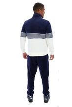 Load image into Gallery viewer, Fila Merrick Stripe Velour Jacket Navy