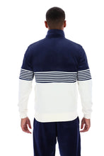 Load image into Gallery viewer, Fila Merrick Stripe Velour Jacket Navy