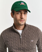 Load image into Gallery viewer, Gant Cotton Cable Knit Half Zip Jumper Seawood Melange