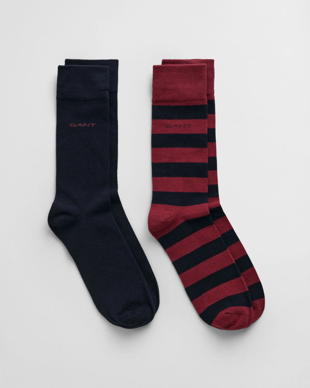 Gant Barstriped and Solid Socks Plumped Red
