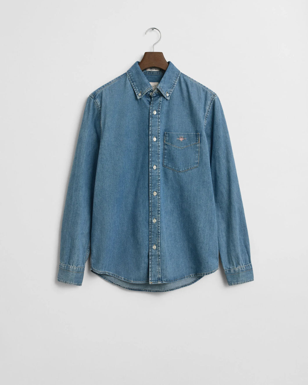 Gant Regular Fit Denim Shirt Light Blue