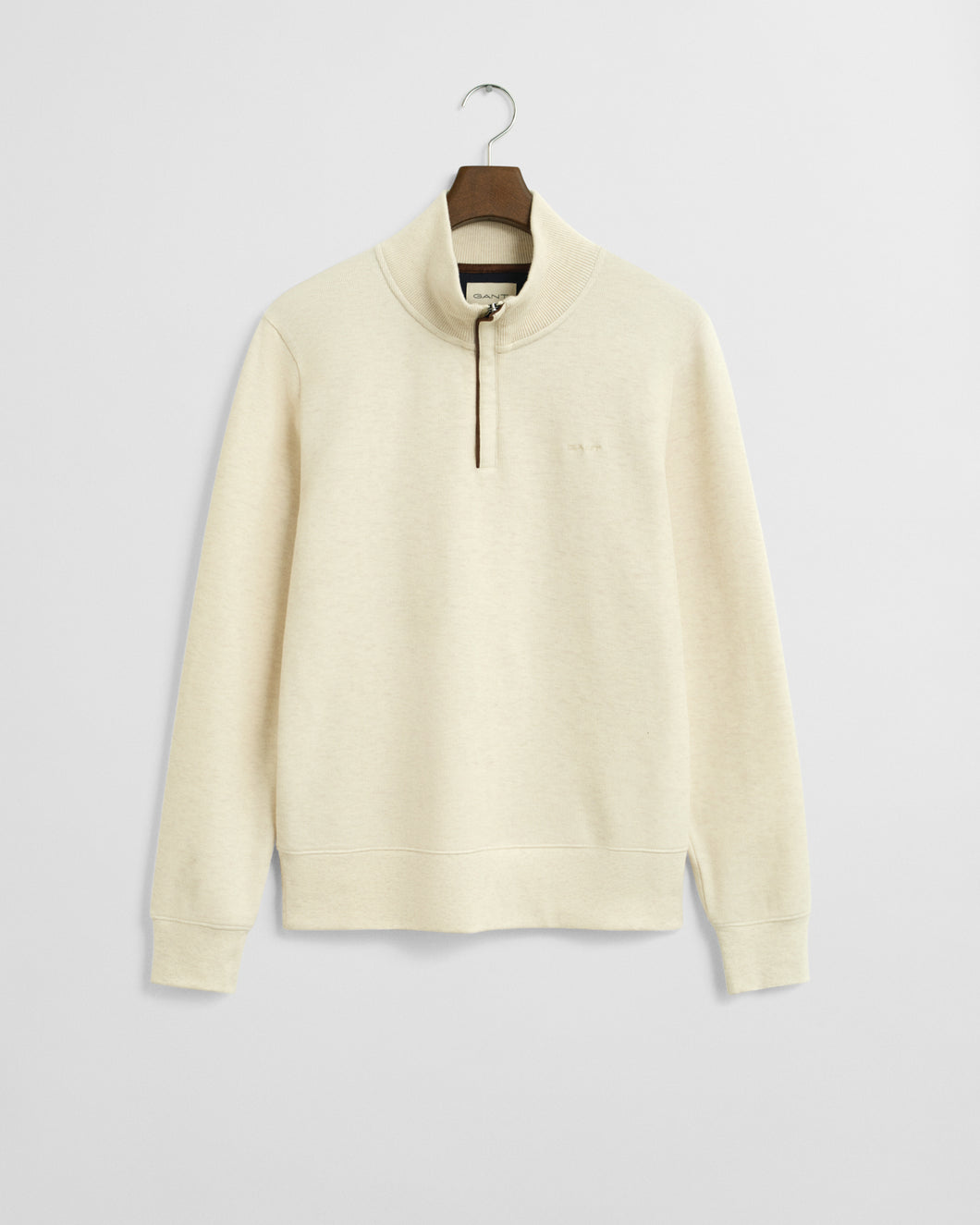 Gant Sacker Rib Half Zip Sweatshirt Cream