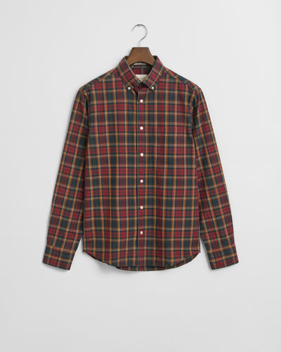 Gant Regular Fit Checked Archive Poplin Shirt Red