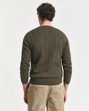 Load image into Gallery viewer, Gant Cotton Cable Knit Jumper Khaki Green